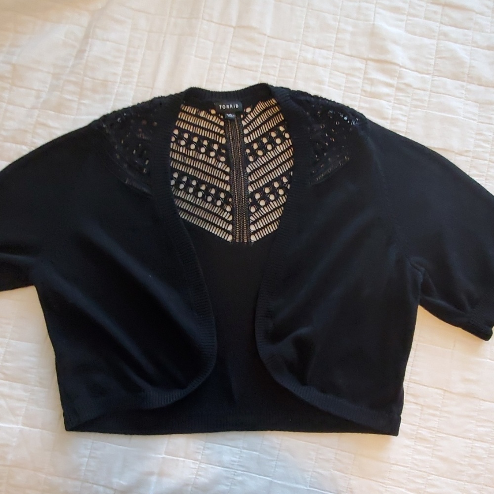 Black Crop Cardigan